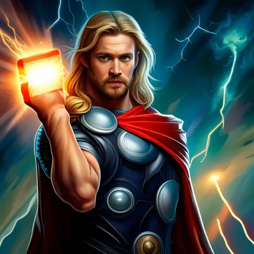 Thor Norse Mythology Art Depicting The God Of Thunders Might